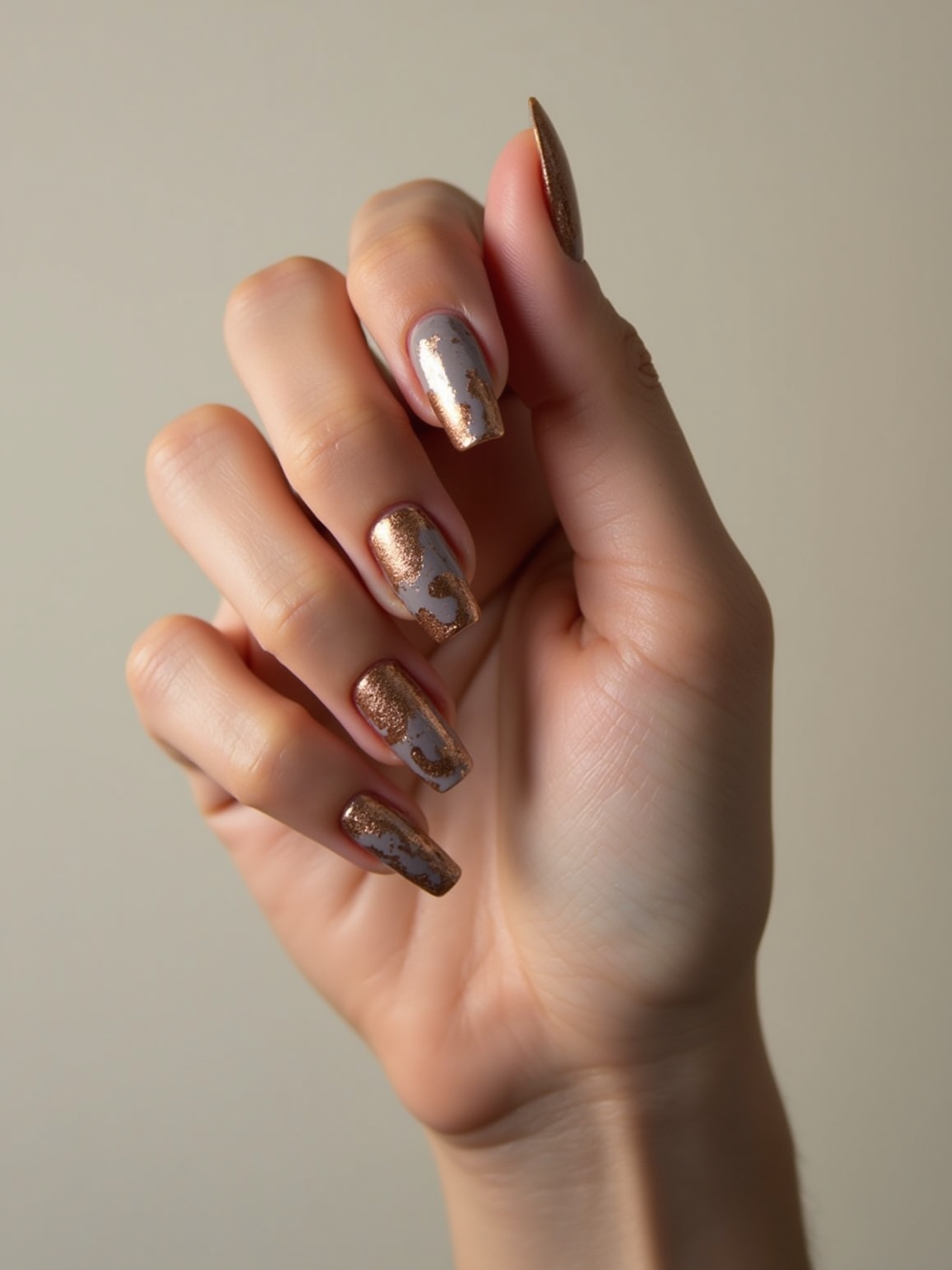 molten chrome gilded manicure