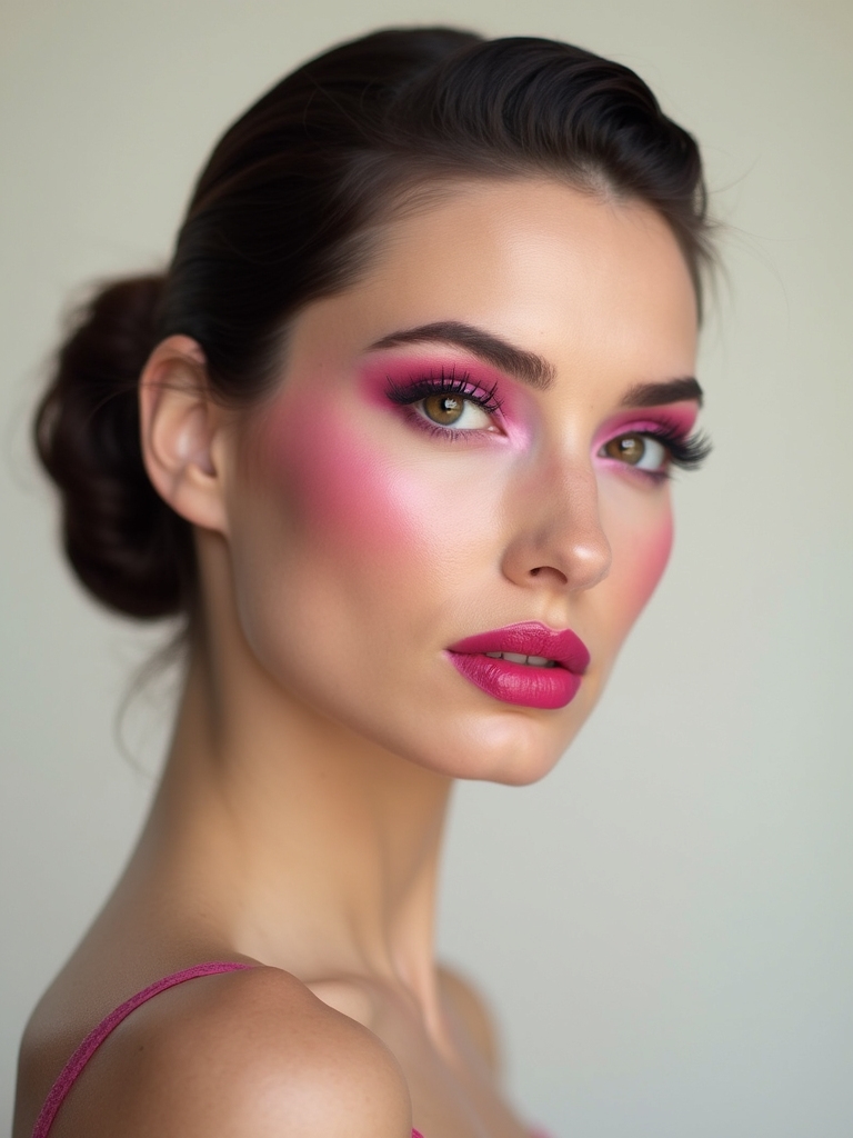 monochrome fuchsia cream application