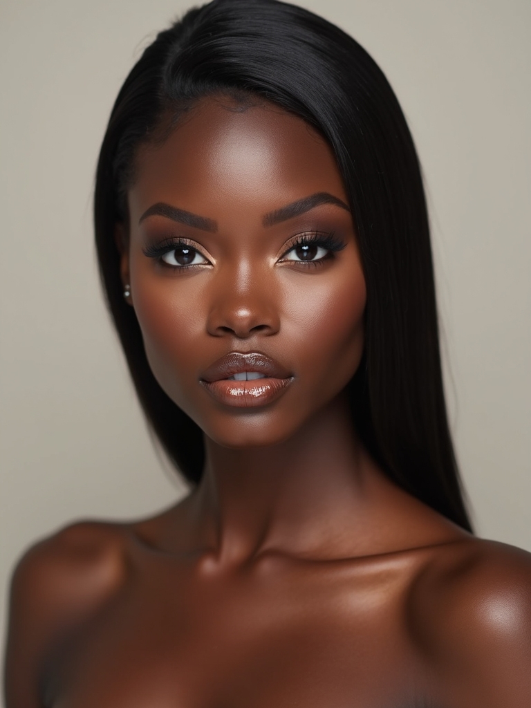 monochrome glossy cocoa glam