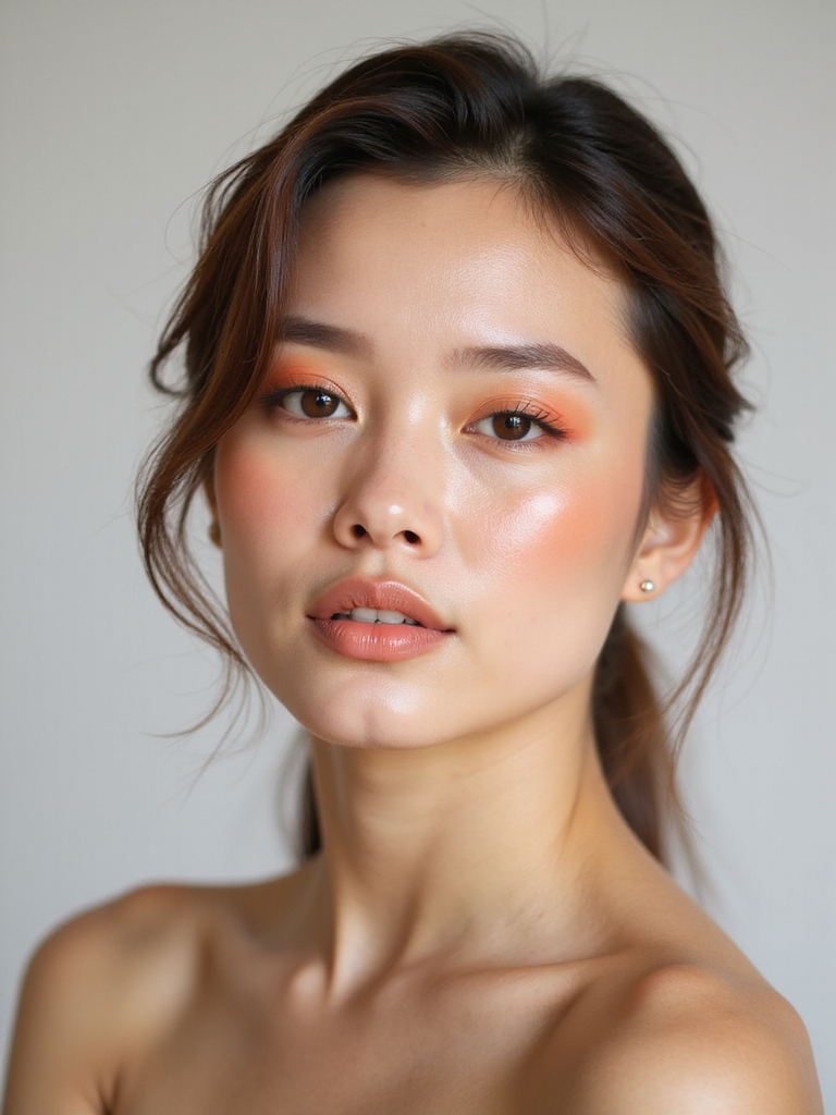 monochrome peach glow harmony