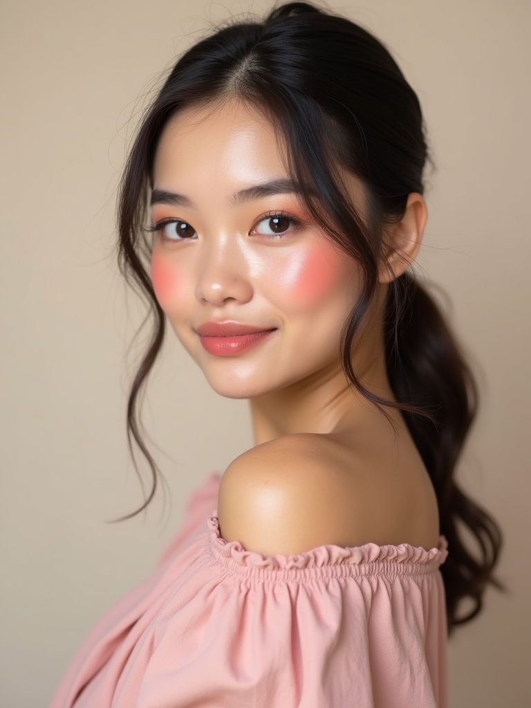 monochrome pink flushed look