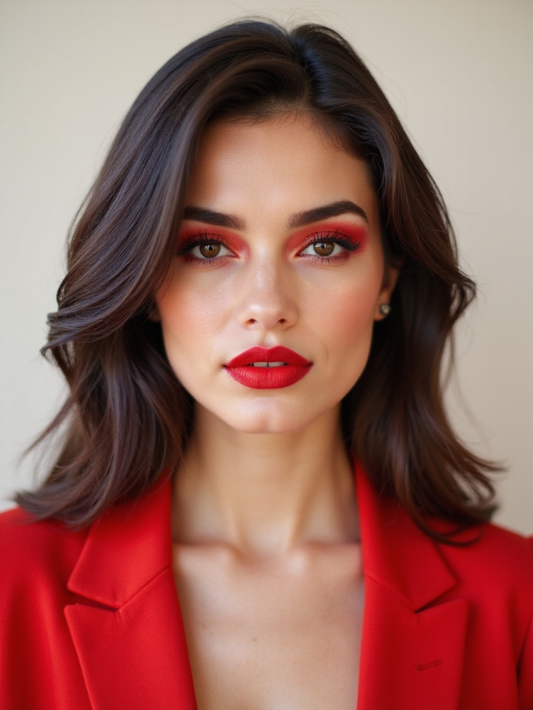 monochrome scarlet sculpted beauty