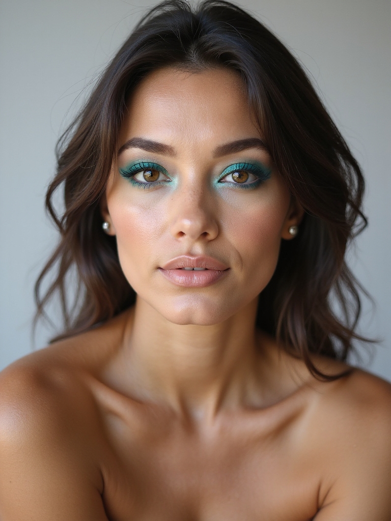 moody deep teal smoky eye