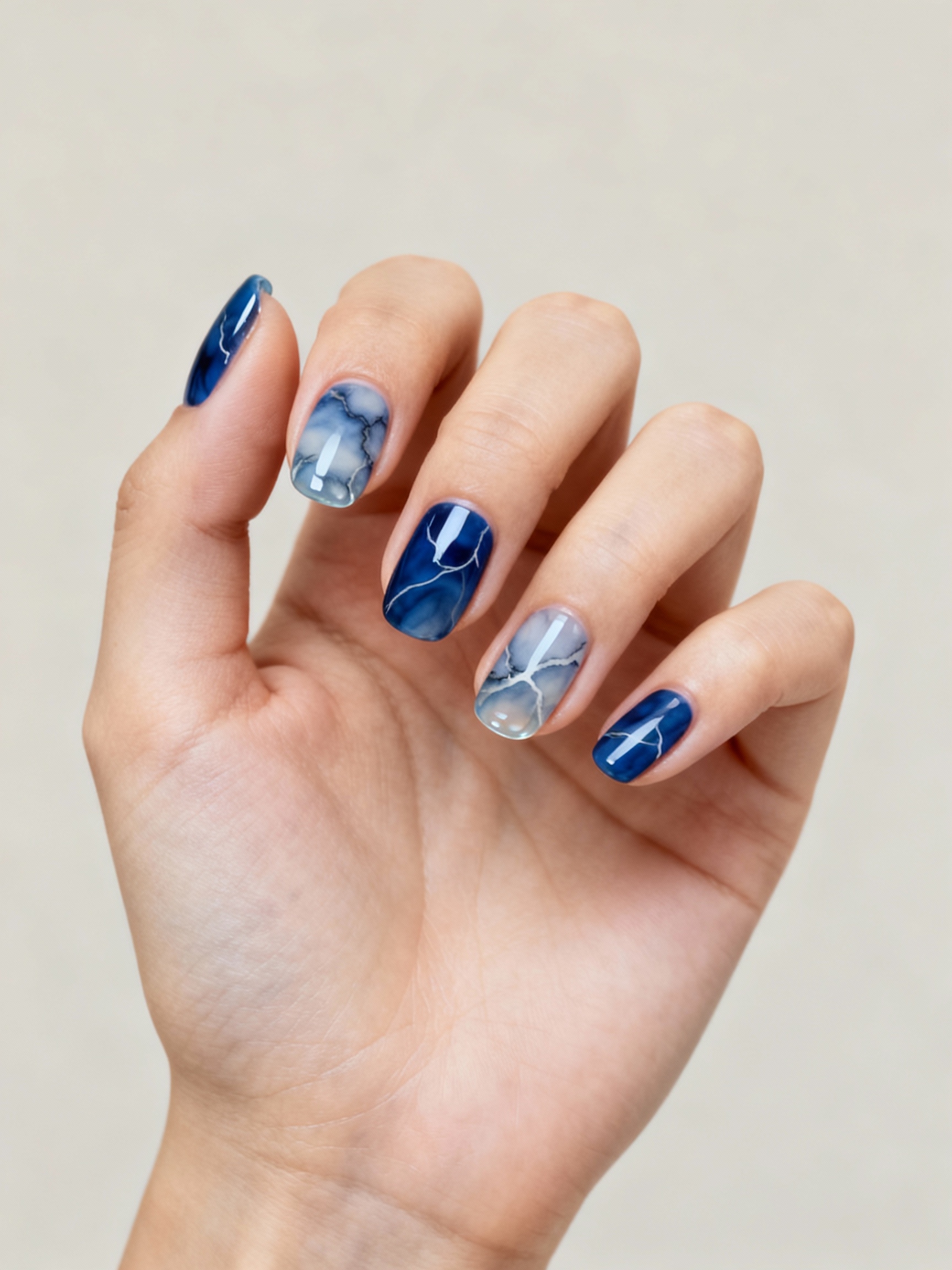 moody glossy indigo marble