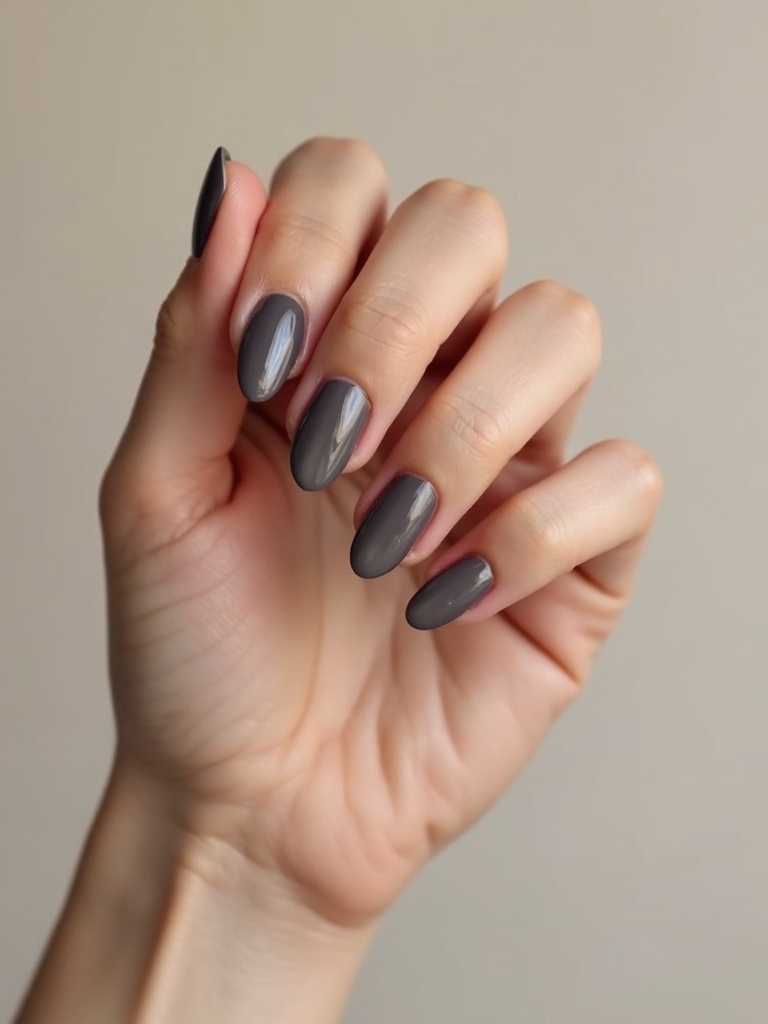 moody glossy sheer smokey nails