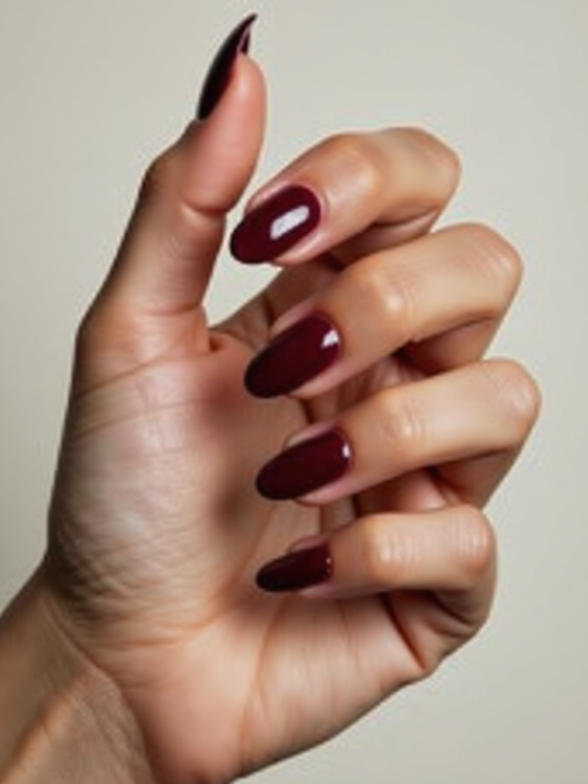 moody luxe vampy crimson manicure