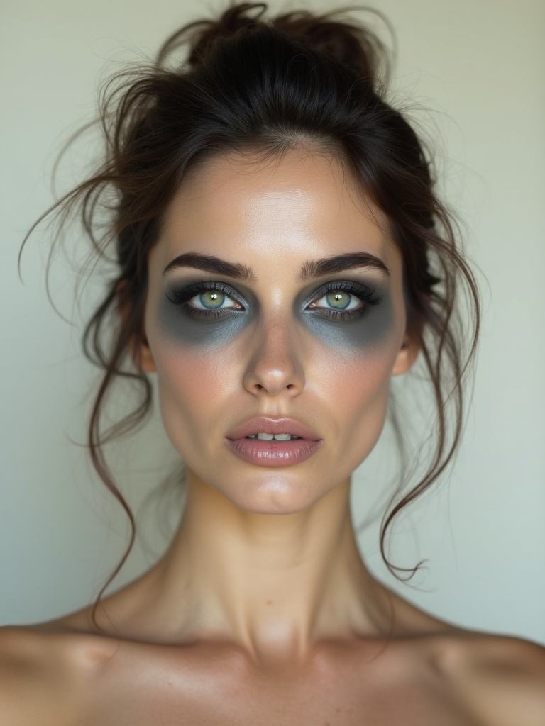 muted hollowed eye zombie look