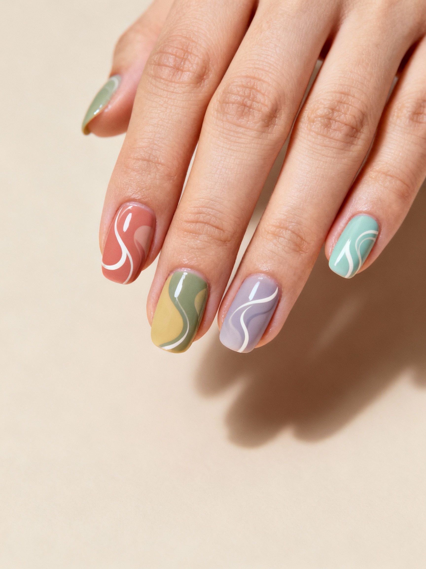 muted sorbet swirls satin