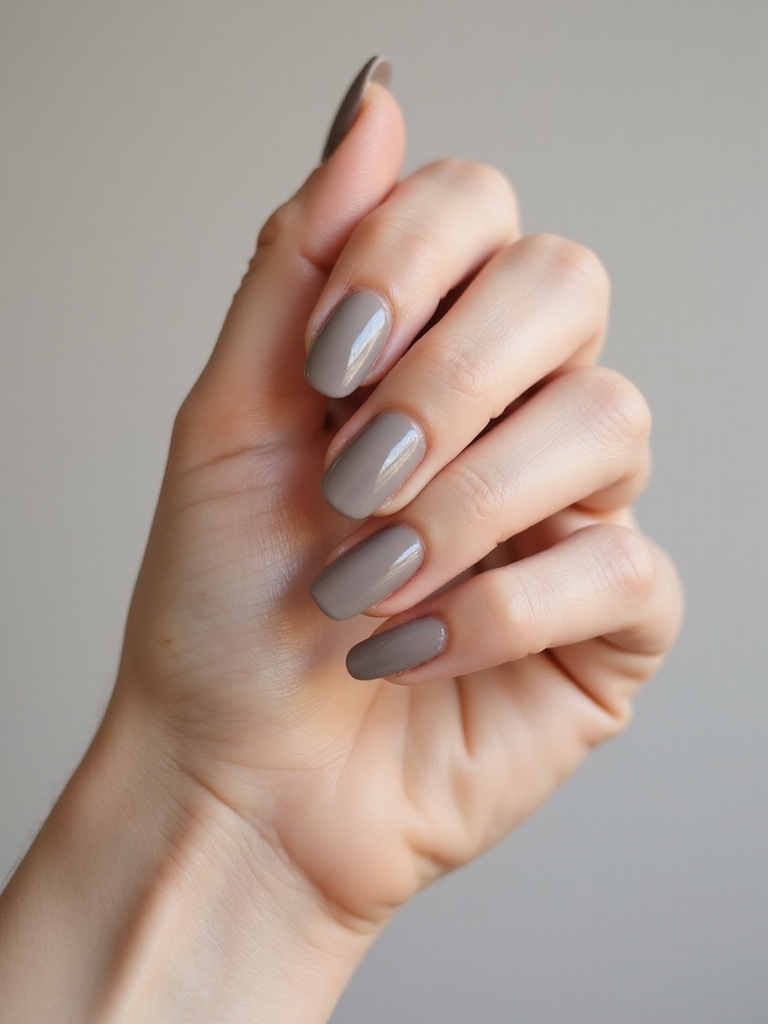 muted taupe with chrome sheen