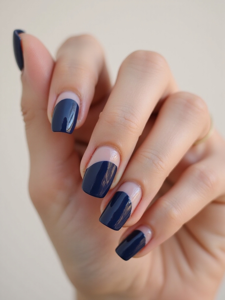 navy negative space crisp stripes