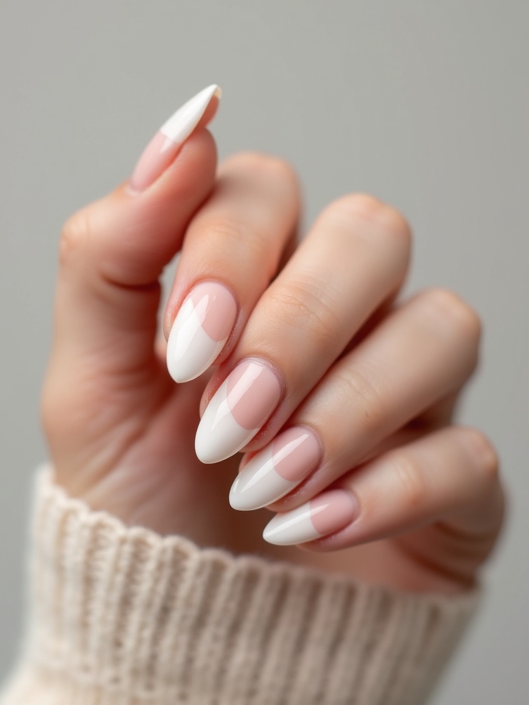 negative line soft gradient manicure
