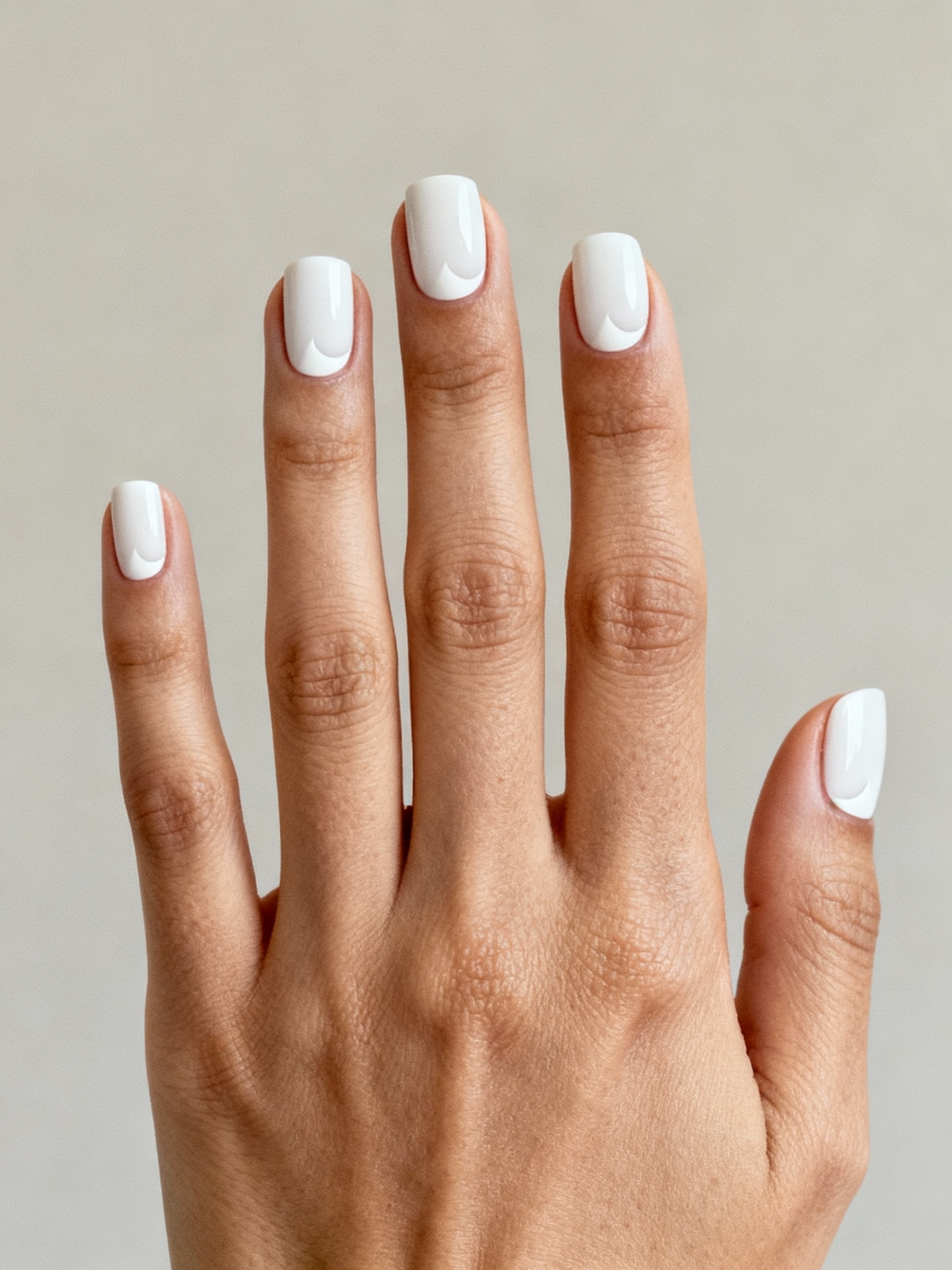 negative space glossy white crescents