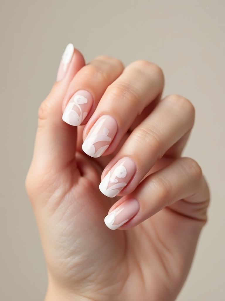 negative space petal arc manicure