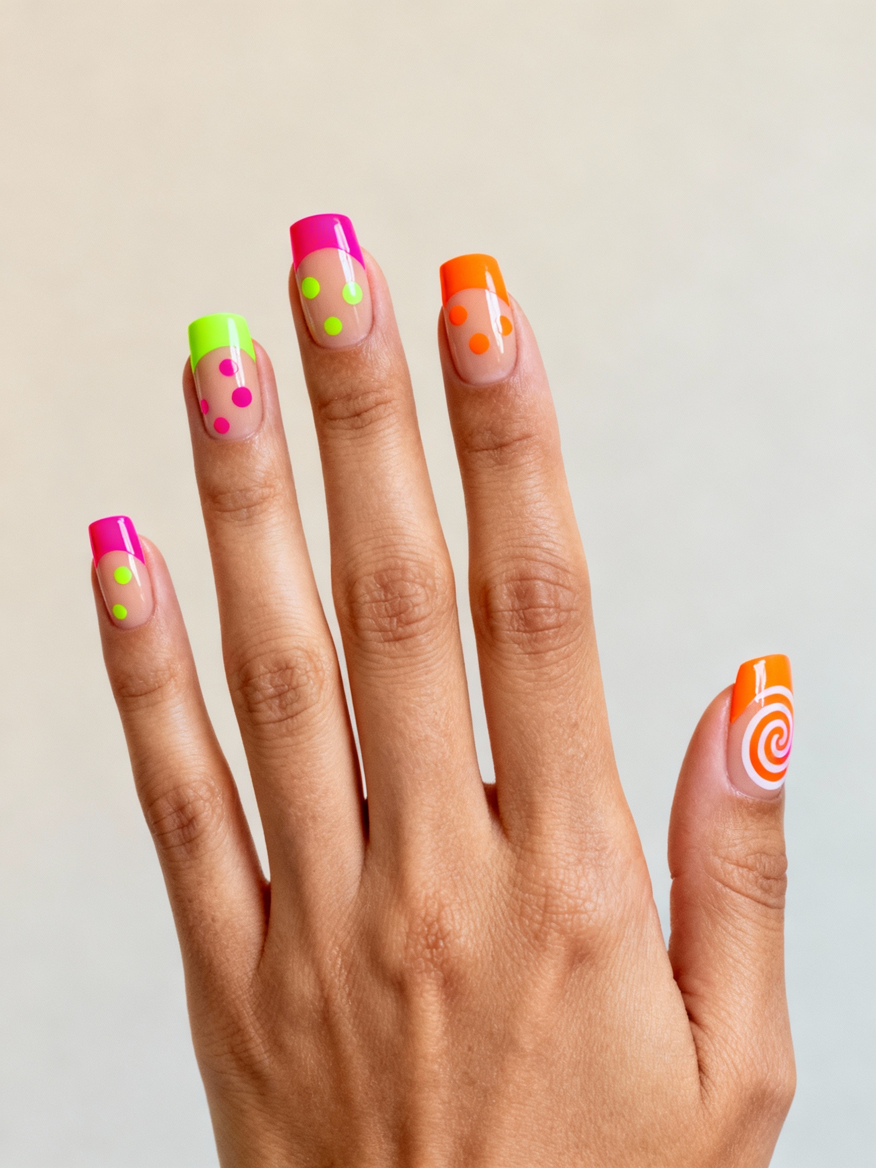 neon accents on nude