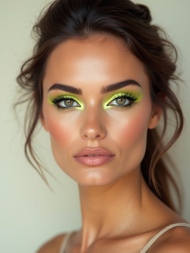 neon chartreuse cut crease