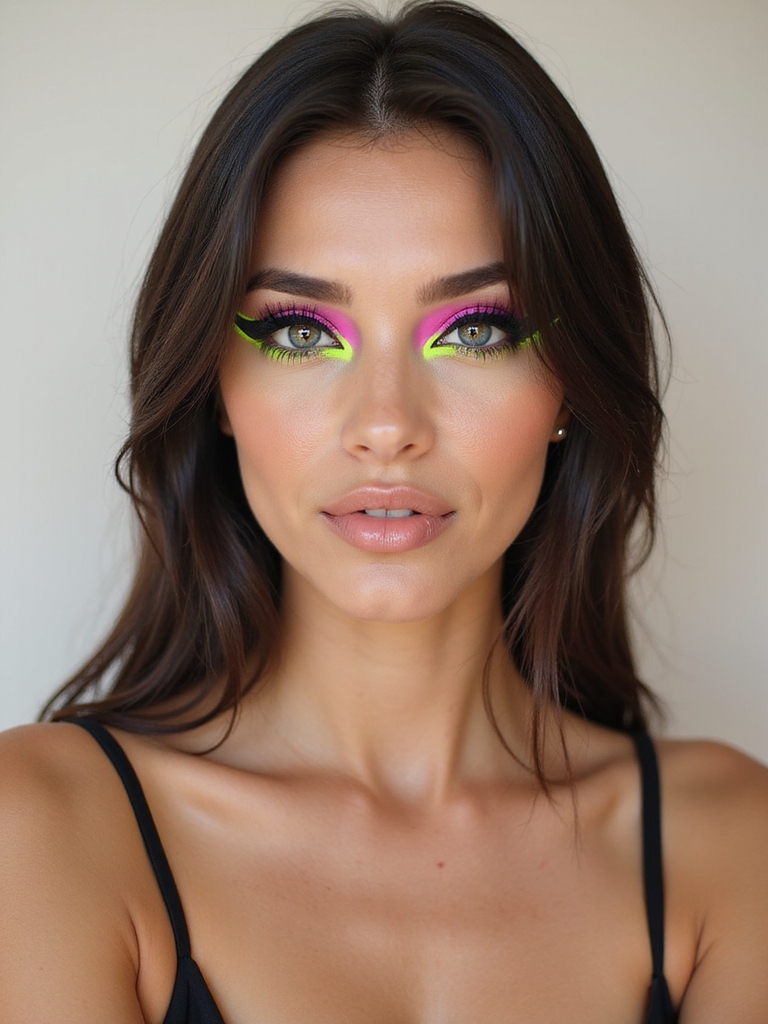 neon edged graphic cat eye