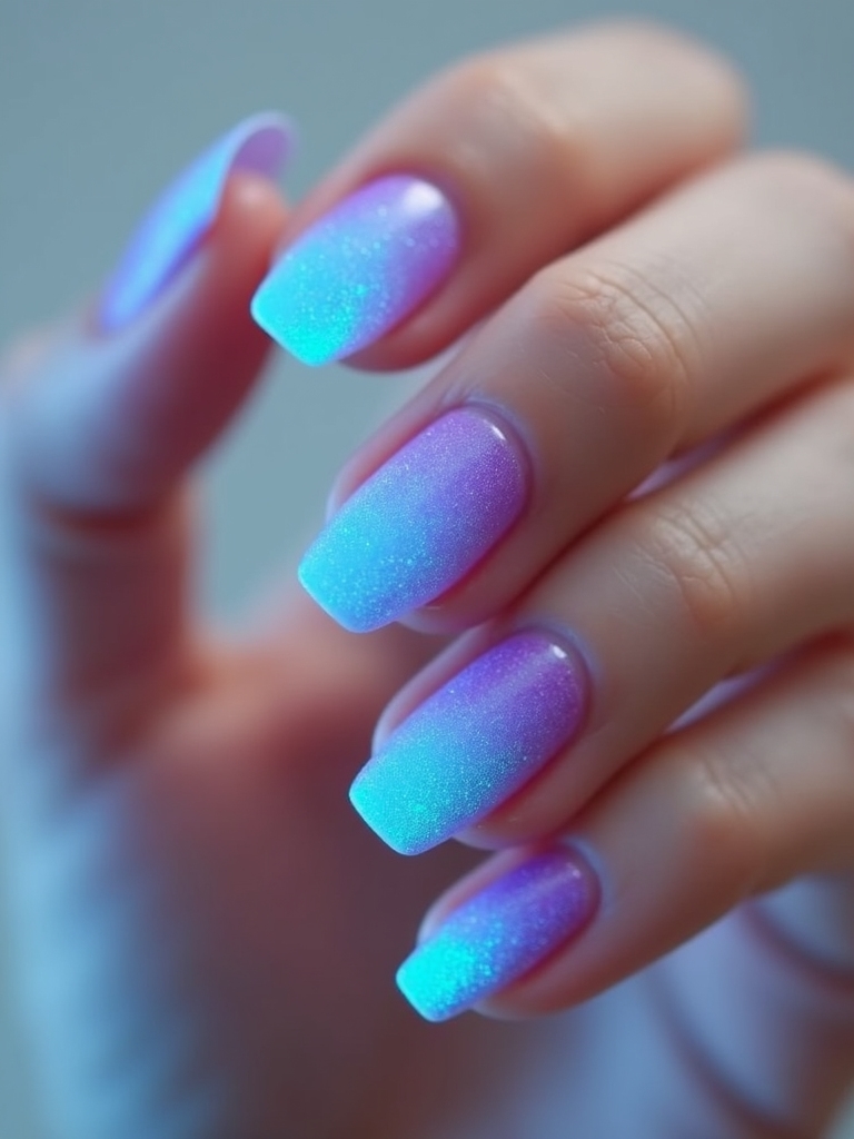 neon electric blue manicure