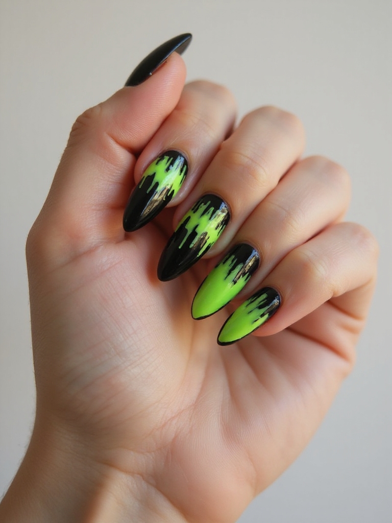 neon green glossy slime