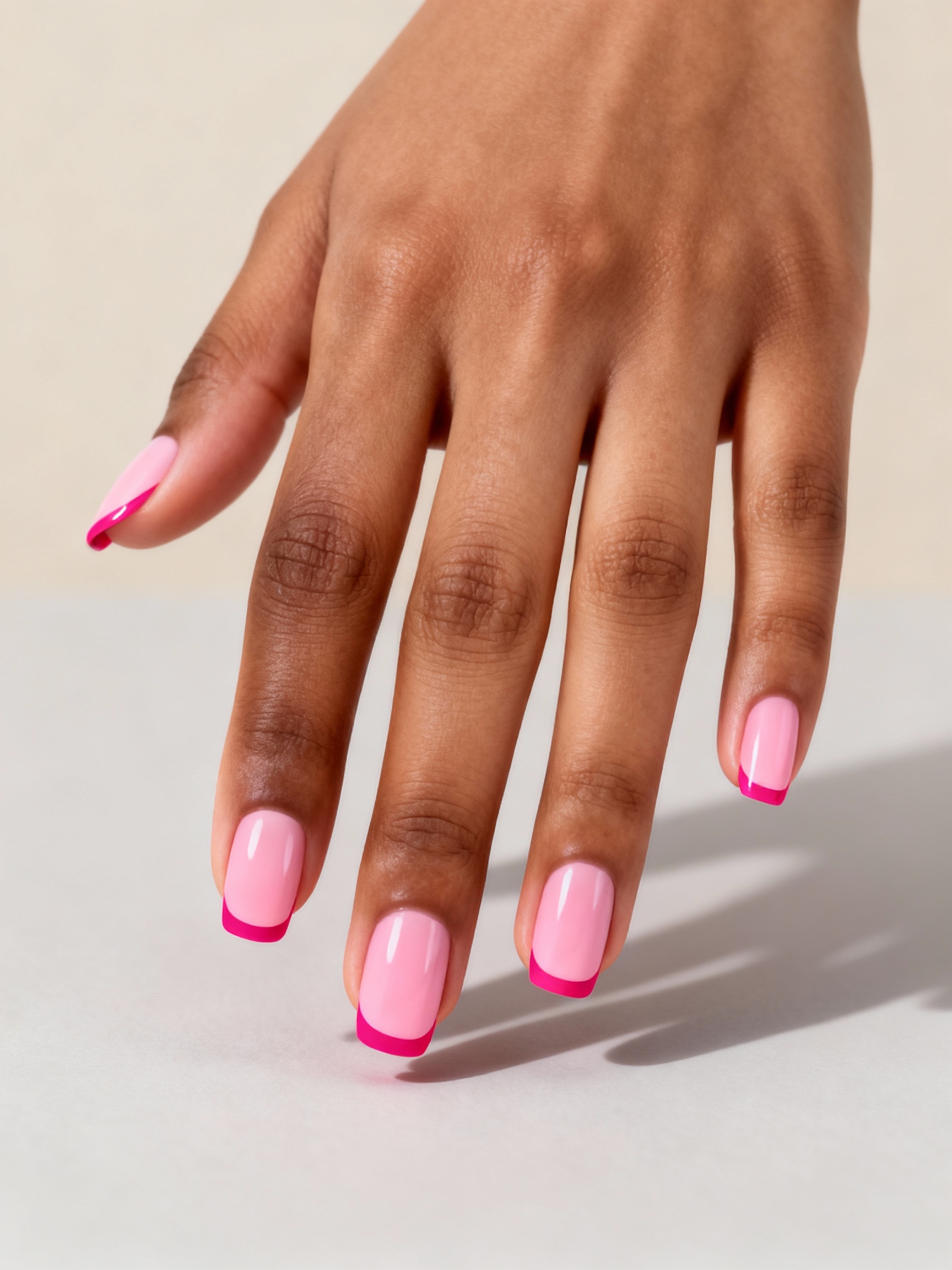 neon micro french manicure
