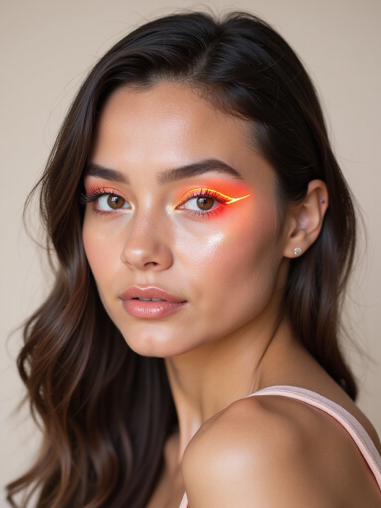 neon negative space catliner