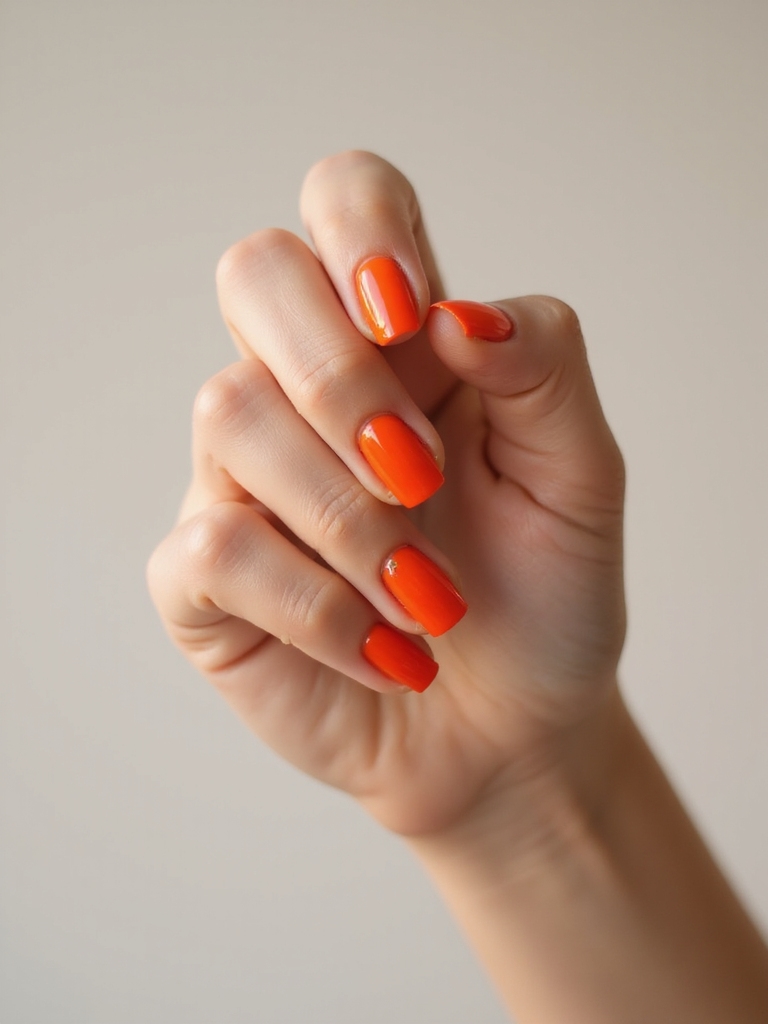 neon orange accent nails