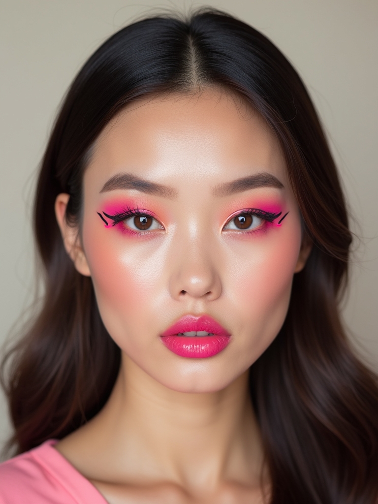 neon pink graphic wings