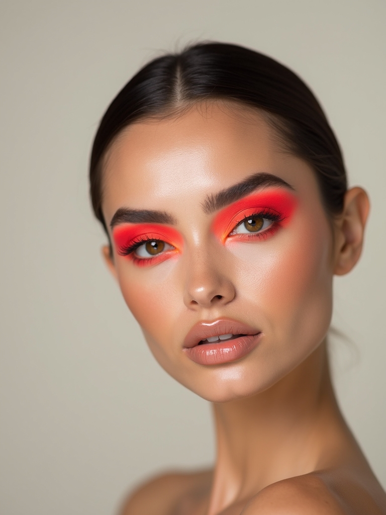neon red lower lashline statement