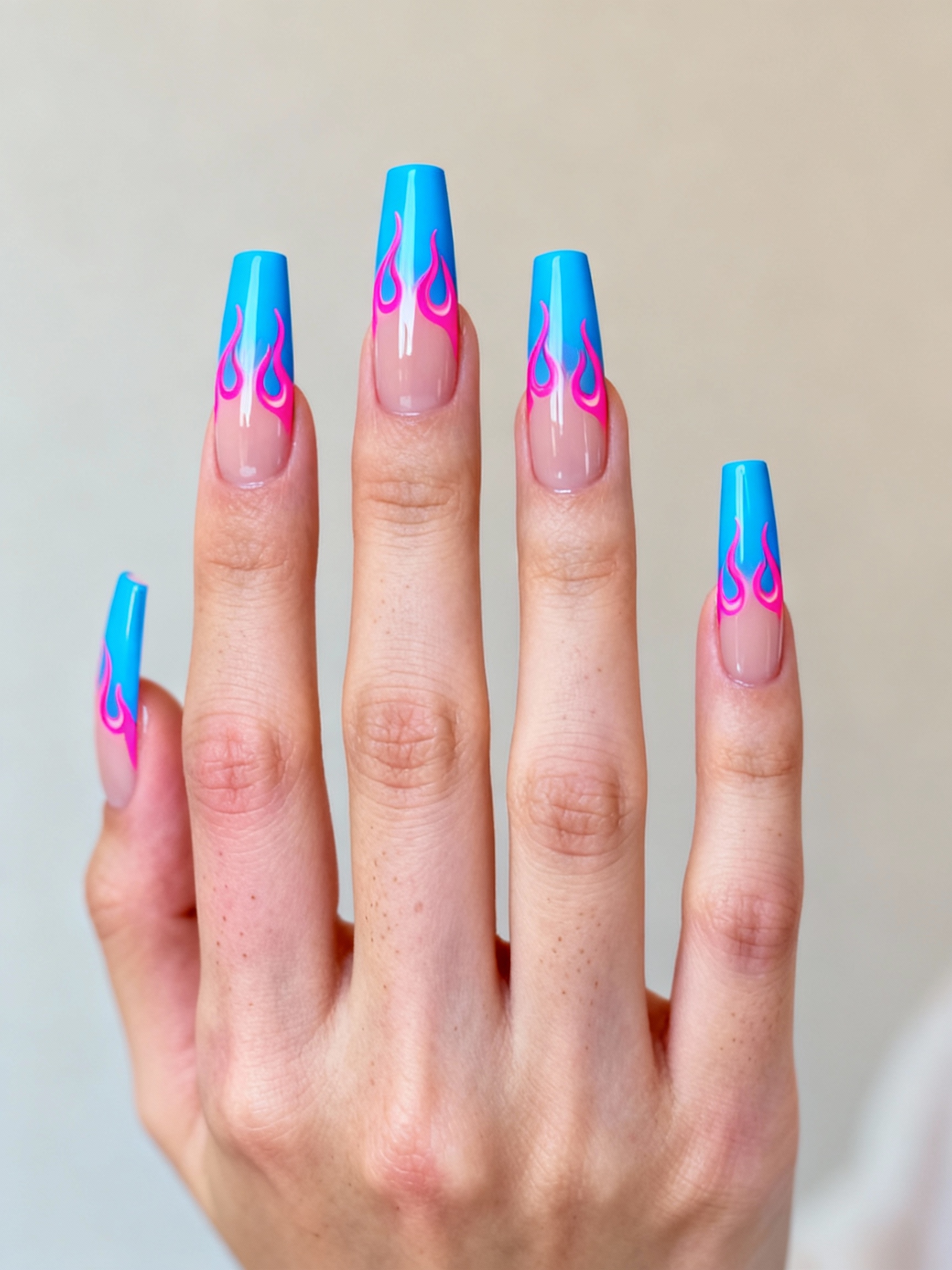 neon uv high contrast flames