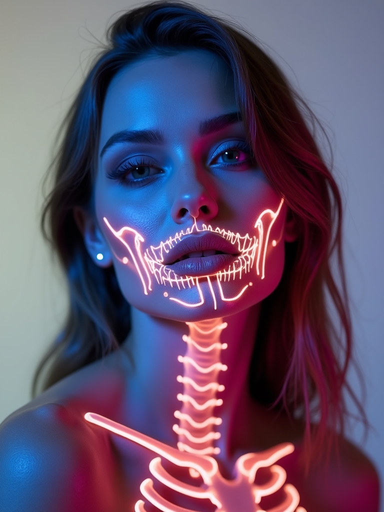 neon uv reactive skeleton makeup