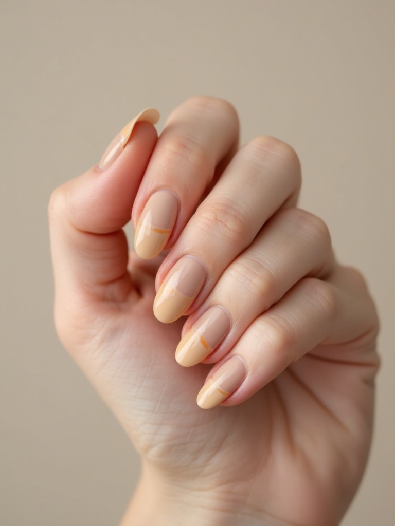 neutral tortoise shell manicure accents