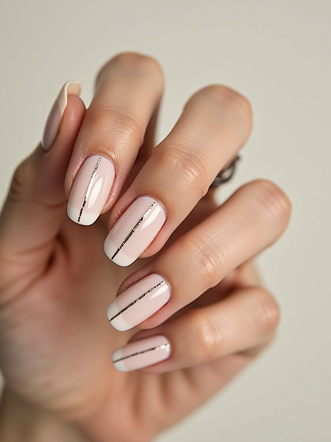 nude base metallic stripe