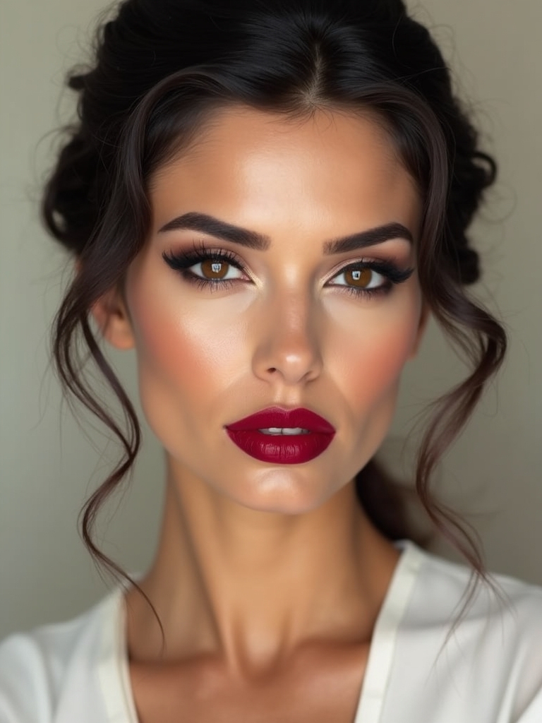old hollywood winged liner cherry red