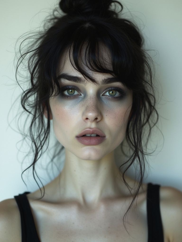 pale smudged kohl lips