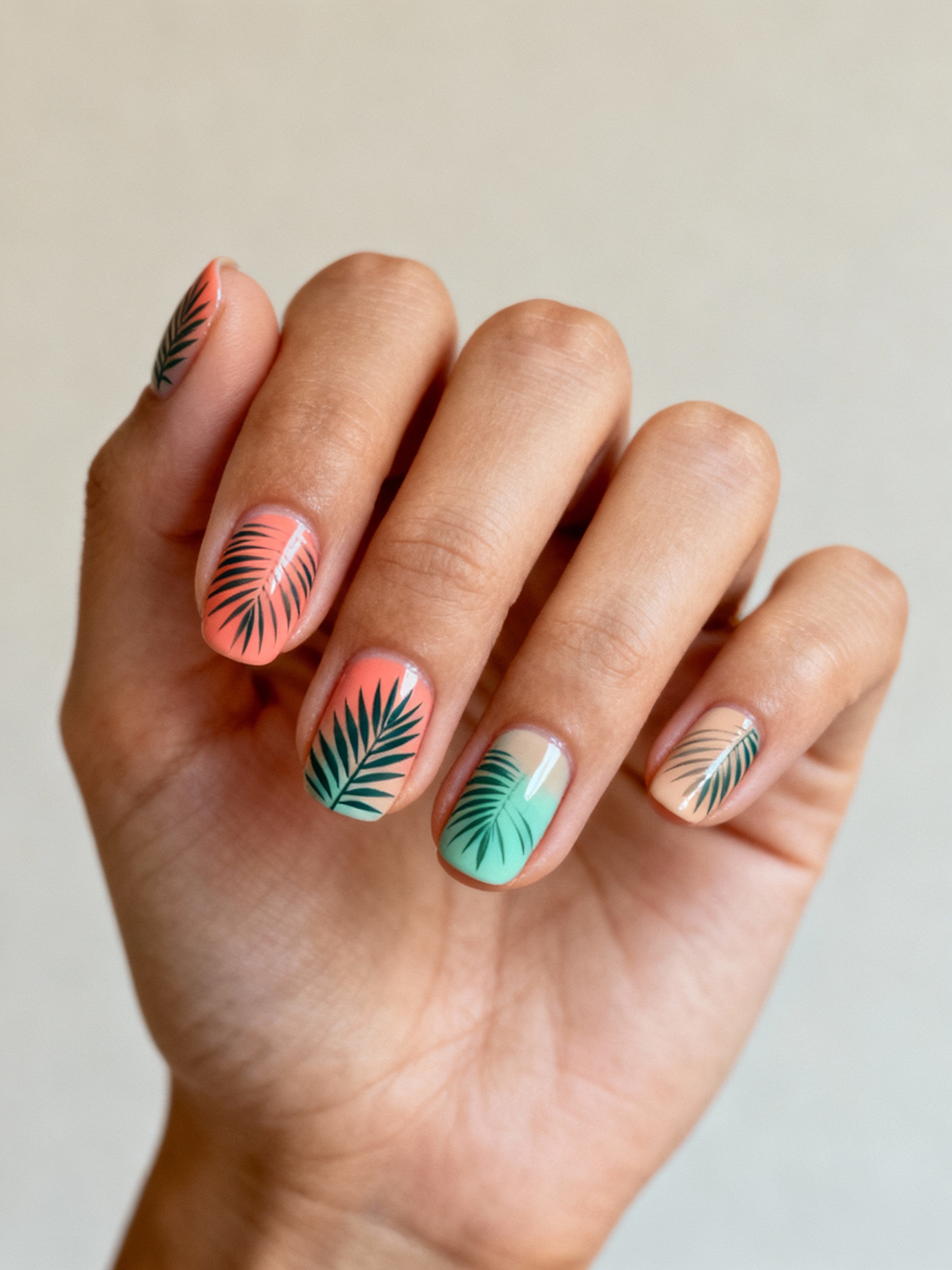 palm frond silhouettes on nude