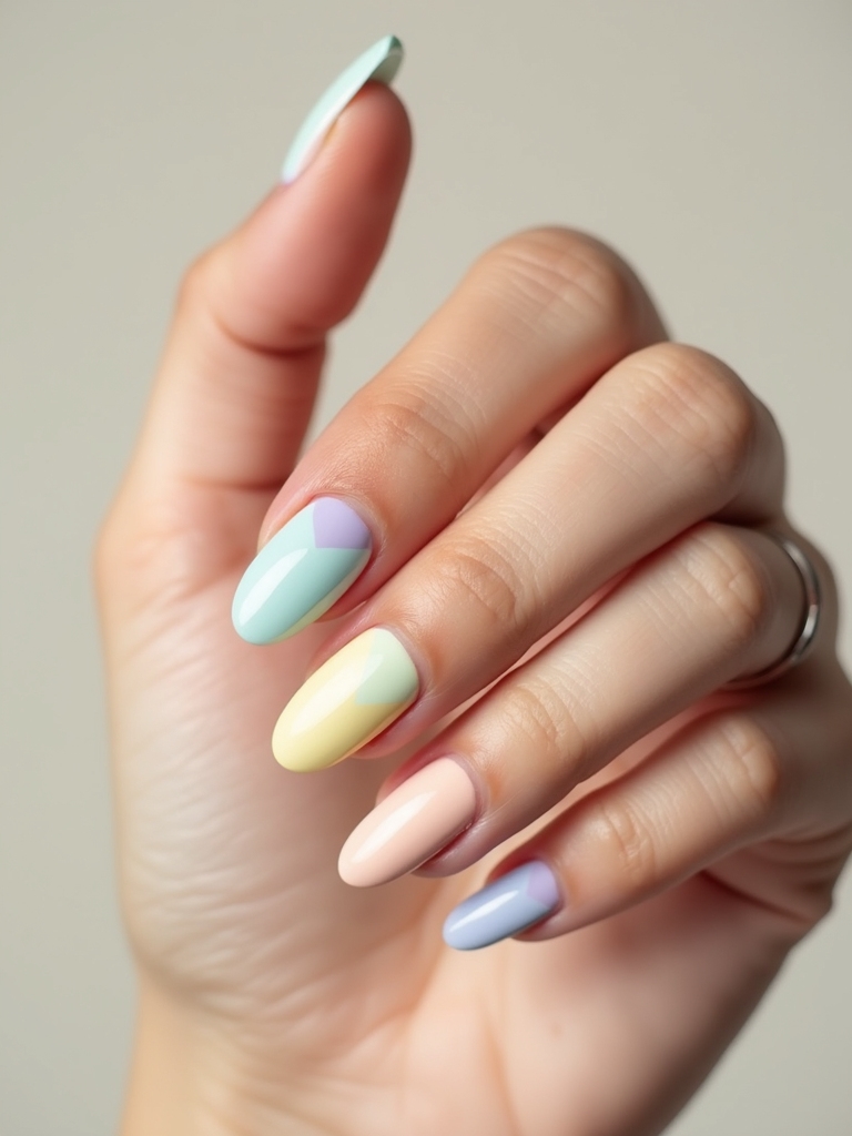 pastel geometric ballerina tips