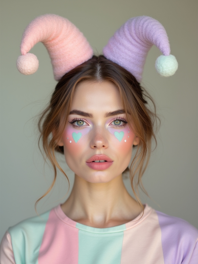 pastel harlequin hearted glam