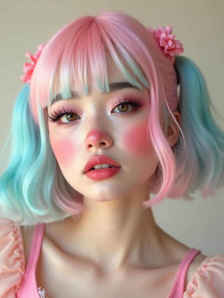 pastel kawaii clown lashes