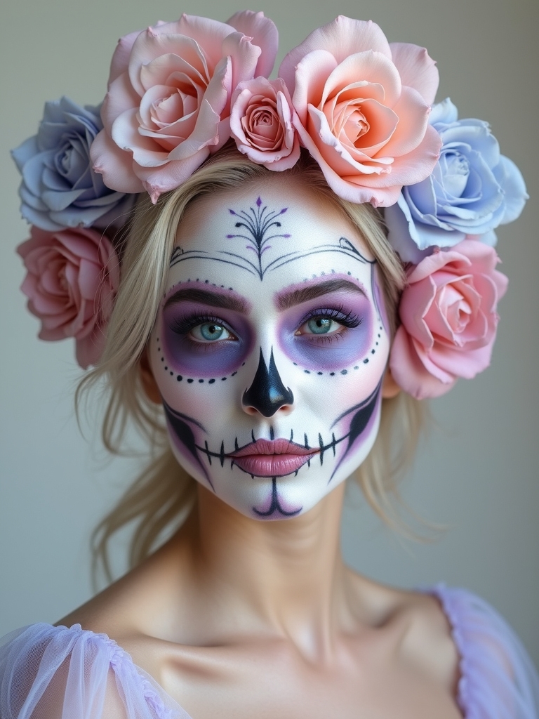 pastel pearlescent ethereal catrina
