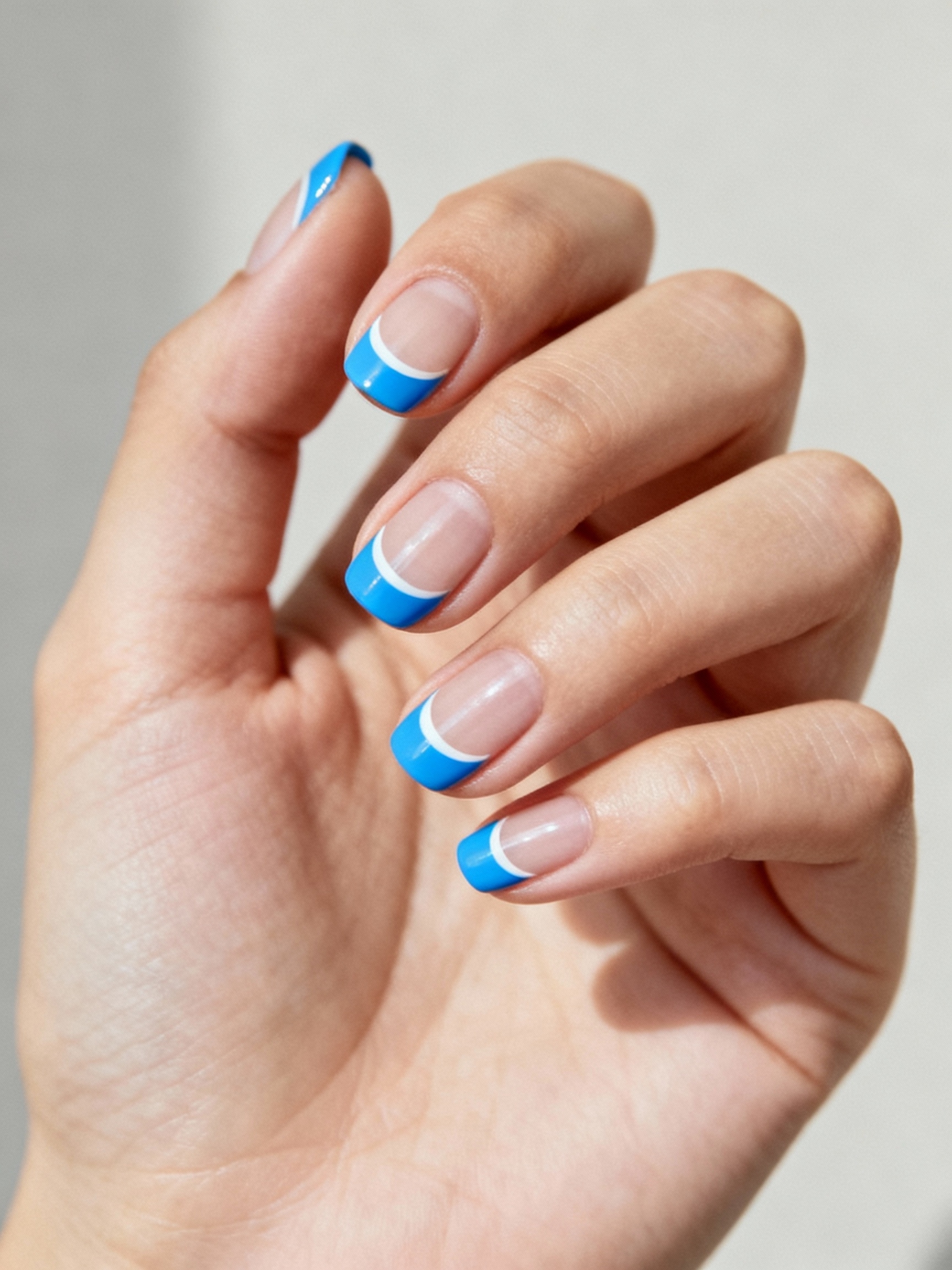 pastel sky blue french tips