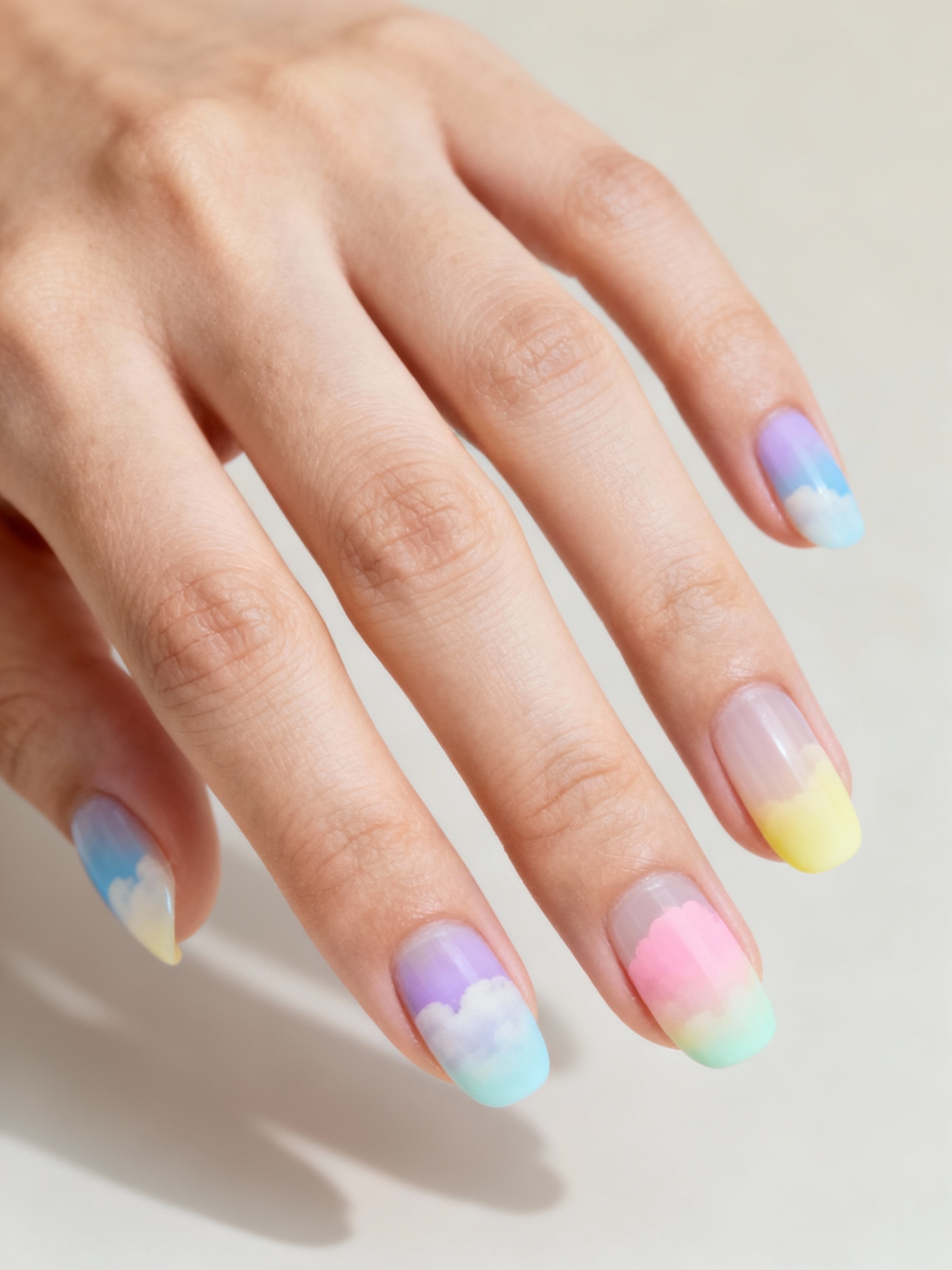 peach to lilac airy ombr