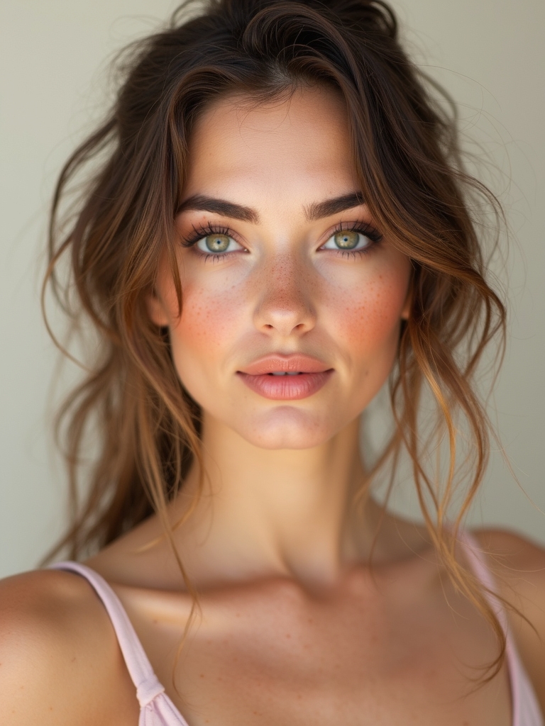 peachy cream blush freckles