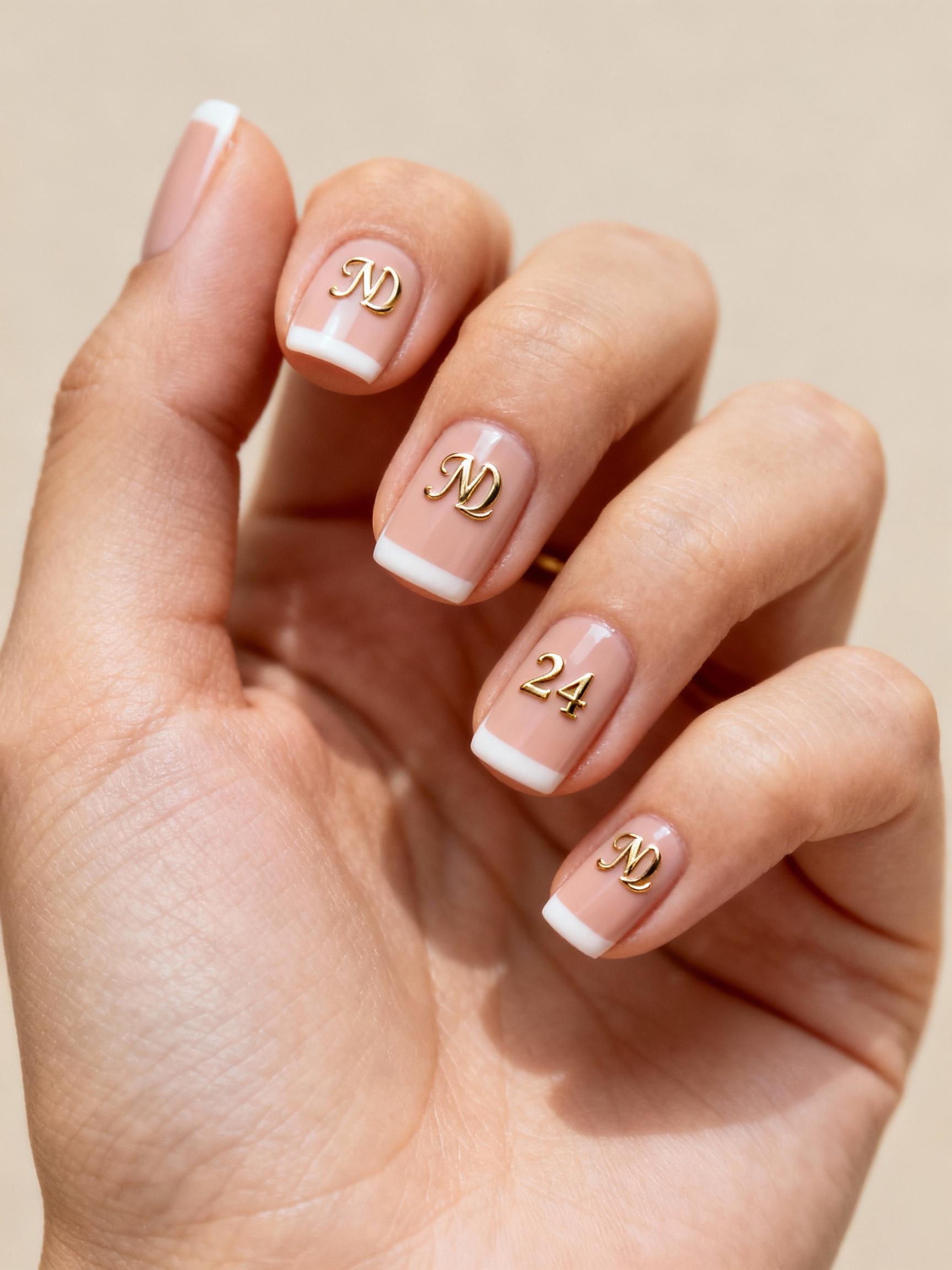 personalized metallic monogram naildecor