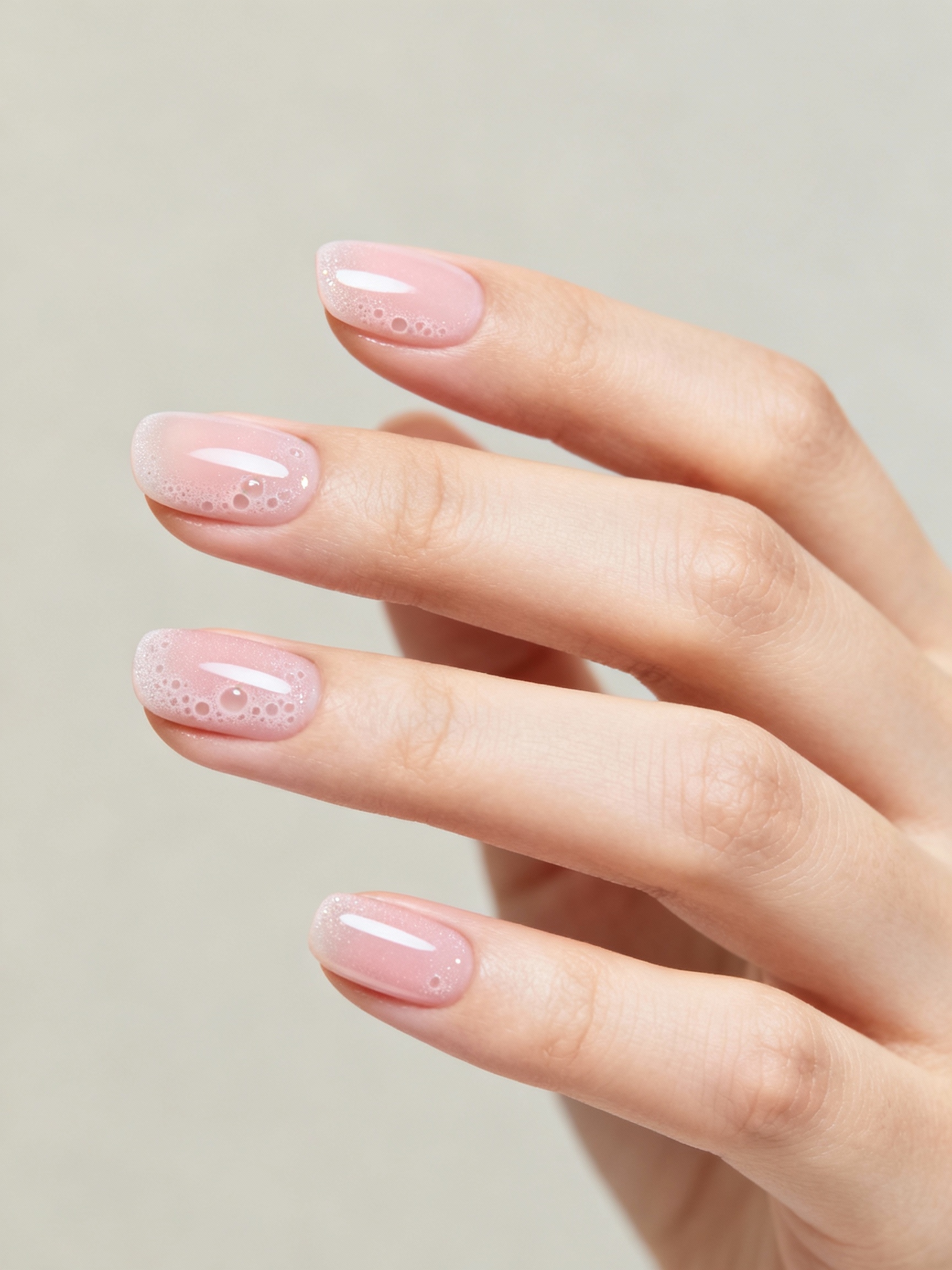 pillowy pink squoval with pearls