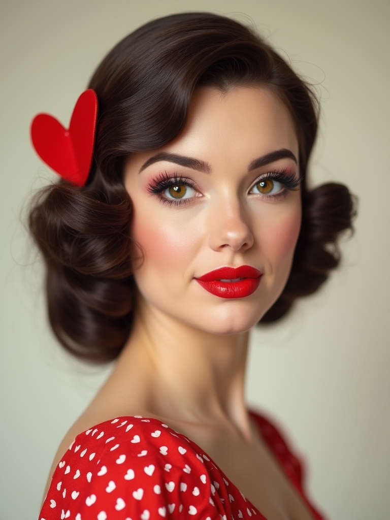 pin up queen heart glam