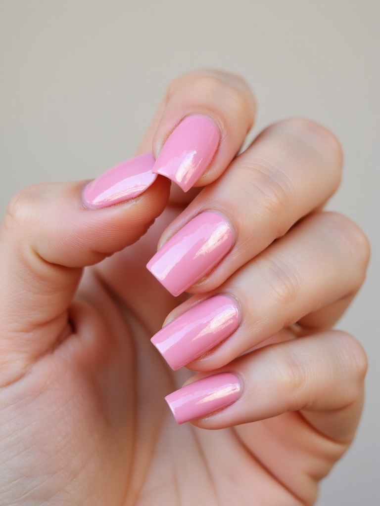 pink chrome barbiecore nails