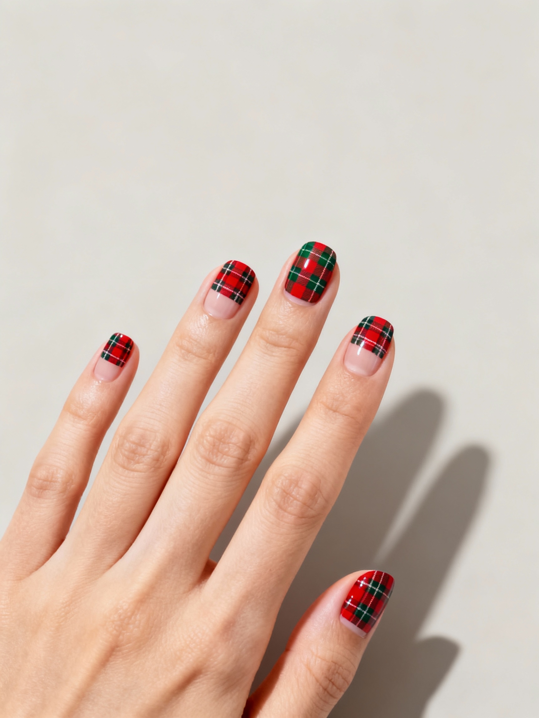 plaid chic festive naildesign