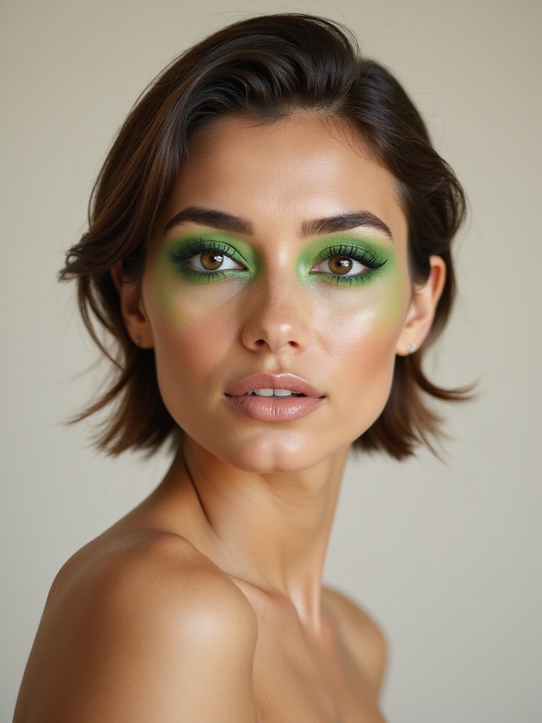 playful green makeup looks