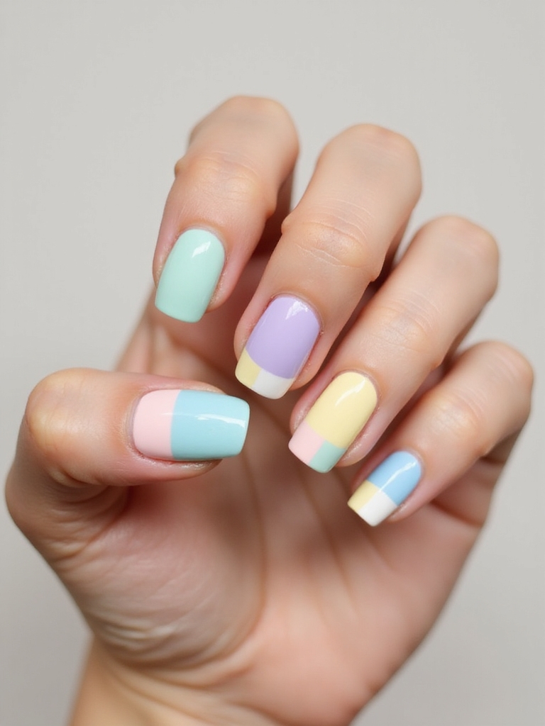 playful pastel vertical colorblock