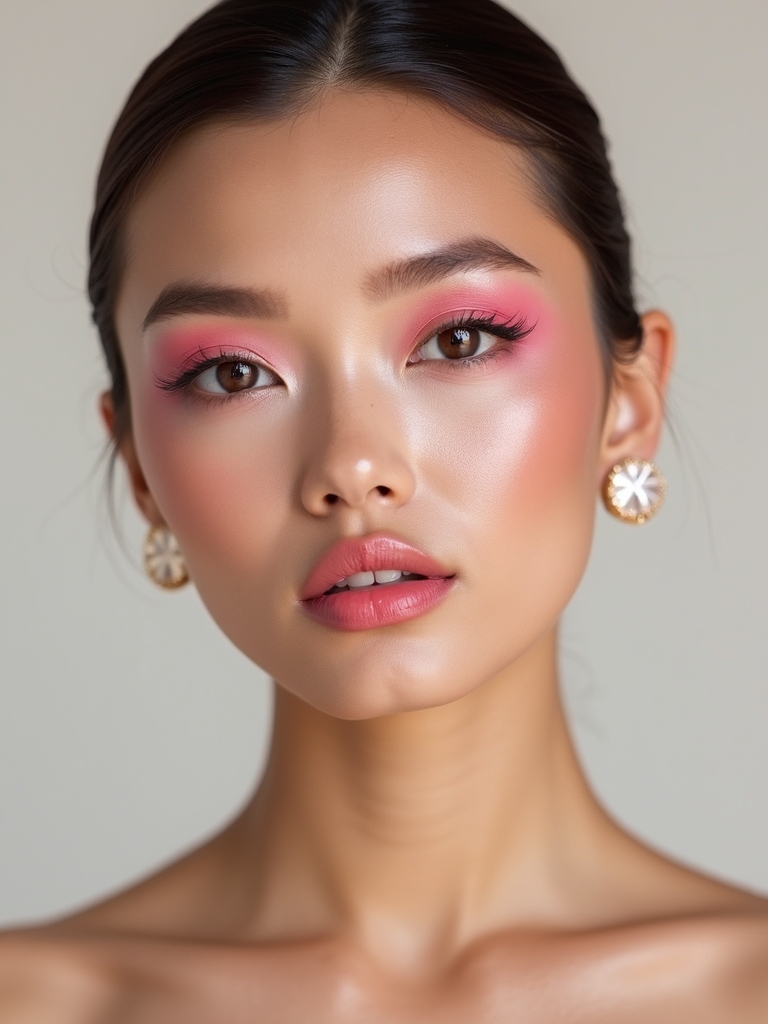 playful polished bubblegum pink makeup