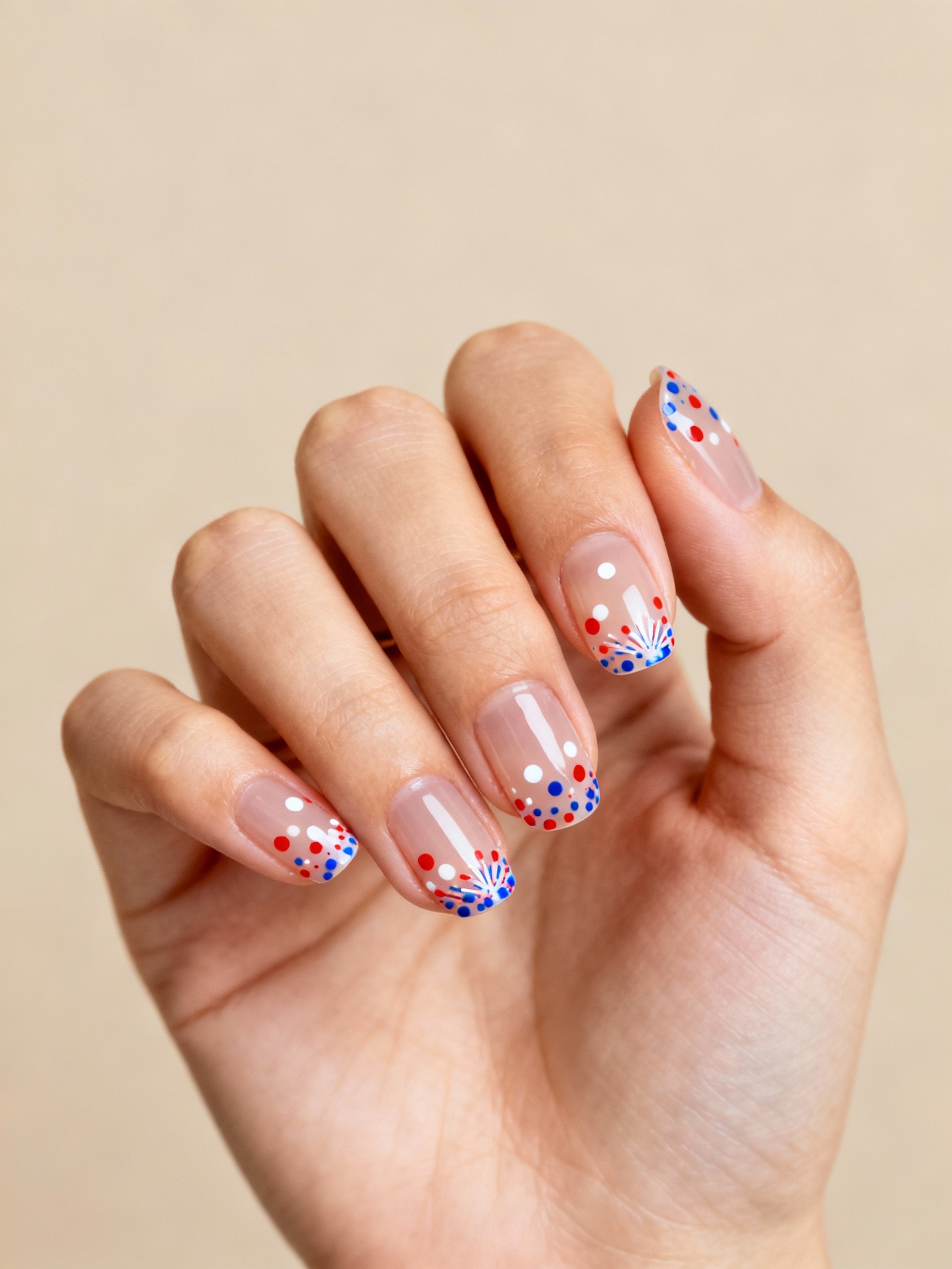 playful red white blue dots